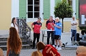 Fans und Cheftrainer des Th&uuml;ringer HC Herbert M&uuml;ller verabschieden neun Spitzenhandballerinnen in Bad Langensalza (Foto: Eva Maria Wiegand)