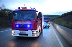 Bild: KKW kippt auf der A38 um (Foto: S.Dietzel)