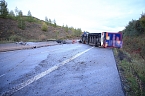 Bild: KKW kippt auf der A38 um (Foto: S.Dietzel)