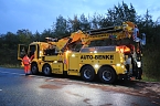 Bild: KKW kippt auf der A38 um (Foto: S.Dietzel)