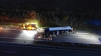 Bild: KKW kippt auf der A38 um (Foto: S.Dietzel)