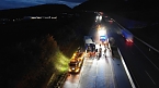 Bild: KKW kippt auf der A38 um (Foto: S.Dietzel)