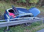Unfall bei Aquaplaning und zu hoher Geschwindigkeit (Foto: S. Dietzel)