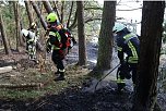 Feuerwehrleute an der Brandstelle (Foto: Feuerwehr Heiligenstadt ) Feuerwehrleute an der Brandstelle (Foto: Feuerwehr Heiligenstadt )
