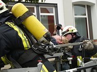 Bild: Feuerwehr&uuml;bung bei der Sparkasse
