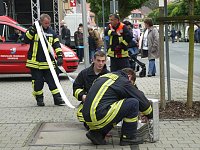 Bild: Feuerwehr&uuml;bung bei der Sparkasse
