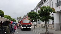 Bild: Feuerwehr&uuml;bung bei der Sparkasse