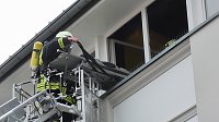 Bild: Feuerwehr&uuml;bung bei der Sparkasse