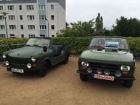 Bild: Diese Fahrzeuge befinden sich im Eigentum des KFZ- Meisters S&uuml;ssemilch. Von diesem Wartburg 353-400 mit einem Dacia Motor gibt es nur ein Exemplar.