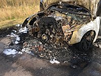 Autobrand auf Autobahn Bild: Autobrand auf Autobahn