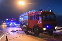 Bild: Lkw Brand auf der A38