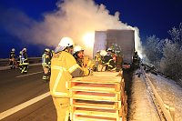 Bild: Lkw Brand auf der A38