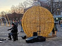 Bild: Peter Blei unterwegs in Magdeburg