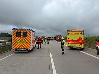 Bild: Lkw Unfall auf der A38