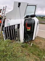 Bild: Lkw Unfall auf der A38