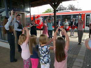 Neuen Zug in Leinefelde begr&uuml;&szlig;t
