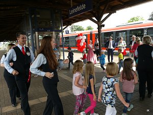 Neuen Zug in Leinefelde begr&uuml;&szlig;t