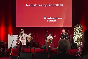 Lorenz Knauft, Noah Gaus, Franz Albrecht, Uwe Schulze von Eichsfelder Musikschule
