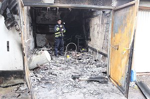 Ausgebrannte Garage in Heiligenstadt