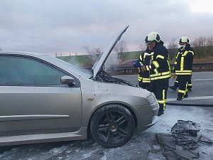 Auto auf der A38 brannte