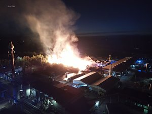 Brand auf dem Gel&auml;nde einer Holzverarbeitungsfirma 