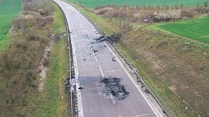 Unfallstelle in Luftaufnahmen