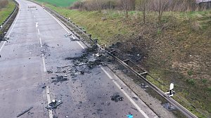Unfallstelle in Luftaufnahmen