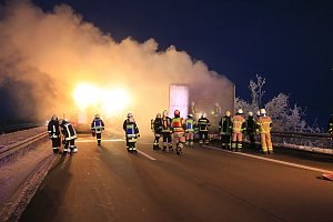 Lkw Brand auf der A38