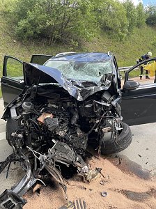 Unfall mit Schilderwagen auf der A 38
