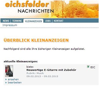 Kleinanzeigen (Foto: Ilka K&uuml;hn)