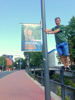 Plakataktion Schulbeginn (Foto: Andreas Kurze)