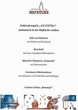 Bild: Lukullisches zu "ANTEVKA"