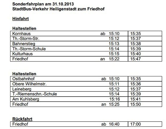 Busfahrplan (Foto: EW) Busfahrplan (Foto: EW)