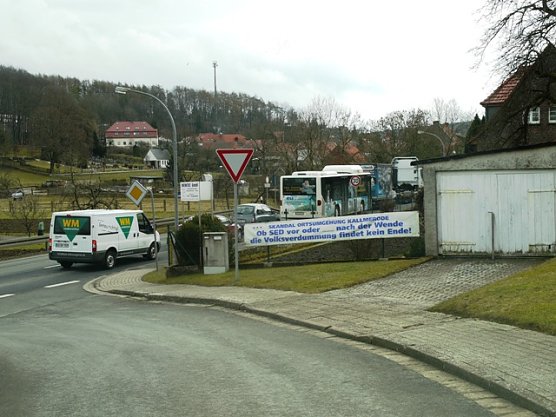 Kallmerode Protestschild (Foto: Ilka Kühn) Kallmerode Protestschild (Foto: Ilka Kühn)