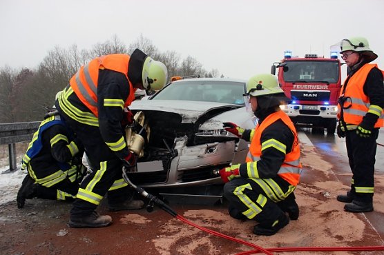 Unfall auf A38 (Foto: Feuerwehr Heiligenstadt)