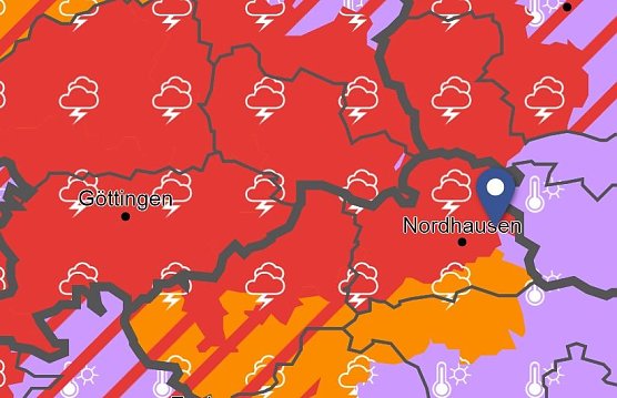 Kartenauschnitt (Foto: DWD) Kartenauschnitt (Foto: DWD)