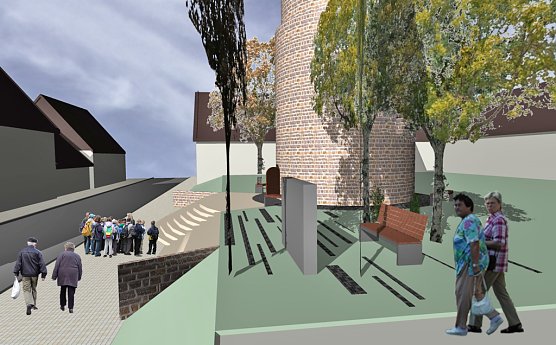 Außenplatz am Turm (Foto: Michael Reinhold) Außenplatz am Turm (Foto: Michael Reinhold)