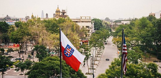 Th&uuml;ringer Fahne &uuml;ber Mexiko (Foto: TMWWDG)