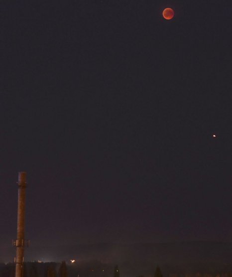Mondfinsternis am 27.7.2018 (Foto: Lydia Lenz, Carolin Gutsche)