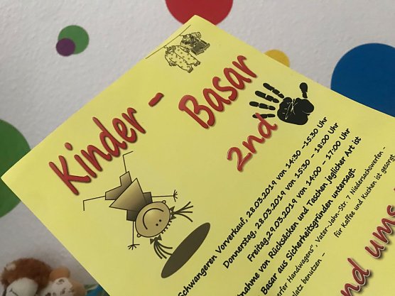 Plakat Kindersachenbasar Niedersachswerfen (Foto: Susanne Schedwill)