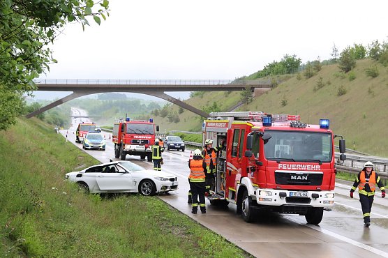 &Uuml;berschlagen auf der Autobahn (Foto: Feuerwehr Heiligenstadt)