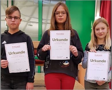 Sieger im Vorlesewettbewerb (Foto: Gymnasium Worbis)