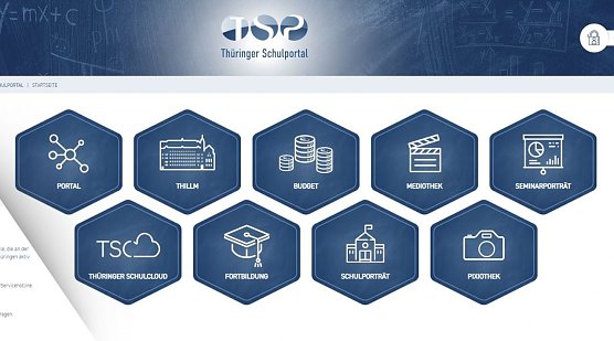 Startseite Schulportal (Ausschnitt) (Foto: Thillm)