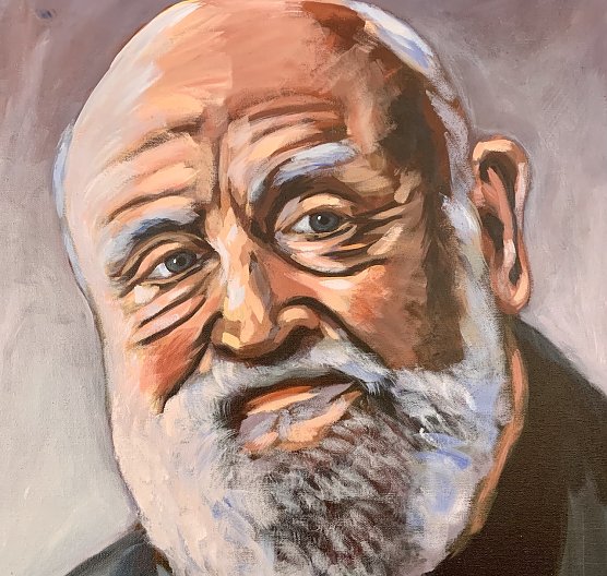 Rolf Hoppe von Herrn Schneider gemalt. (Foto: S. Banner) Rolf Hoppe von Herrn Schneider gemalt. (Foto: S. Banner)