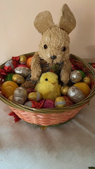 Kuscheliger Osterhase im Osternest (Foto: Jürgen und Christa Manck) Kuscheliger Osterhase im Osternest (Foto: Jürgen und Christa Manck)