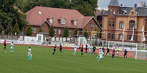 Auftaktniederlage der Preußen (in mintgrün) im heimischen Stadion der Freundschaft (Foto: oas) Auftaktniederlage der Preußen (in mintgrün) im heimischen Stadion der Freundschaft (Foto: oas)