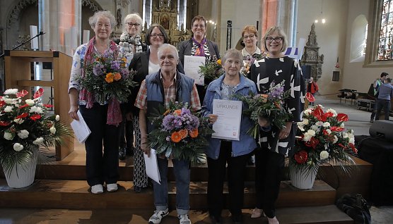 Maria-Theresia Adler vom Caritativen Pflegedienst Eichsfeld (Bildmitte oben) (Foto: T.M&uuml;ller)