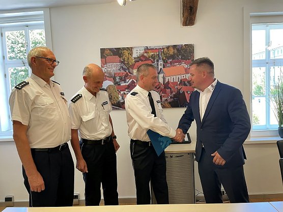 Matthias B&ouml;hning wurde im Worbiser Rathaus begr&uuml;&szlig;t (Foto: Stadt Leinefelde-Worbis)