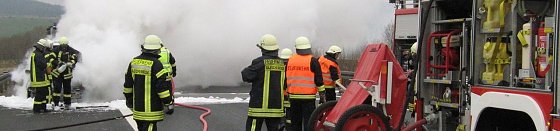 Bild: Feuerwehreinsatz auf der A 38