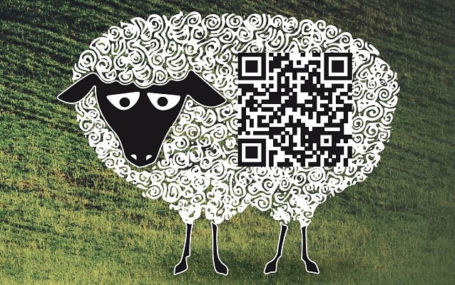 Bild: Schaf mit QR-Code